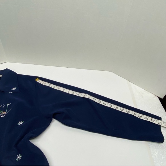 K T Golf Kenneth Tool Long Sleeve Large Jacket Embroidered Blue w/Frogs playing - Picture 8 of 13